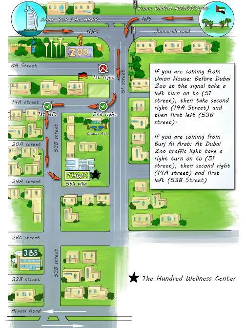 The Hundred Wellness Center Location Map